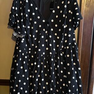 Torrid Retro Black and White Polka Dot Dress
